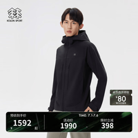 KOLON SPORT 软壳外套男款 防泼水透湿双层织 黑色 2XL