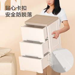 京东京造 简约床头柜 抽屉式加厚储物柜3层