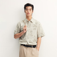 杰克琼斯 纯棉 短袖尖领衬衫