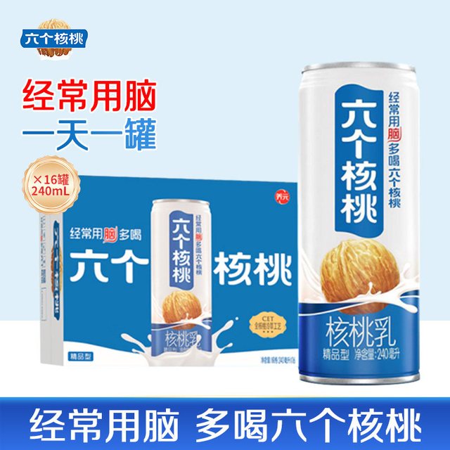 88VIP：六个核桃 核桃乳饮料 4800ml 240ml*20罐