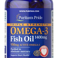 Puritan's Pride 普丽普莱 Omega-3深海鱼油软胶囊 1400mg 心脏关节健康 240粒