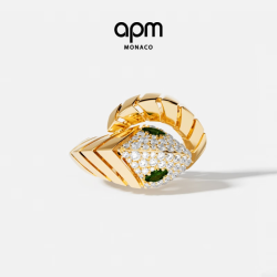 APM Monaco 金黄色蛇形Kaa戒指简约时尚浪漫情侣对戒生日礼物 金黄色 052
