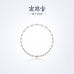 南珠宫 雨露天然淡水珍珠项链优雅精致百搭锁骨项链年轻款送女友 银色款 2.0-11.0mm