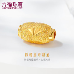 六福珠宝 黄金转运珠榄型珠路路通足金吊坠 计价 约0.99克