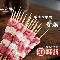 小巴依 新疆羊肉串 新疆羔羊羊肉串 新鲜羊肉 原切无添加烤串 户外烧烤食 五盒50串