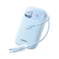 品胜 小泡芙充电宝 22.5W快充 蓝色 20000mAh 自带双线