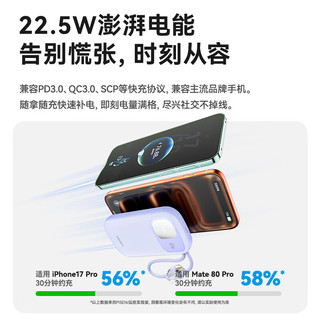 品胜 20000mAh 22.5W快充 自带双线 蓝色 移动电源