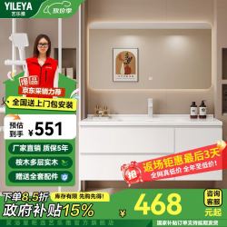 艺乐雅 浴室柜陶瓷一体盆 家用组合洗漱台 奶白款-智能背光反镜-美妆款 70cm 包安装/入户