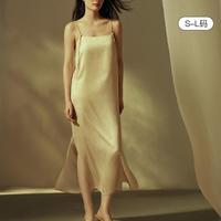 Ubras 夏经典古风丝绒吊带家居裙纯色长款睡裙女