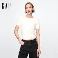Gap 女装春季款罗纹圆领短袖针织衫 744771