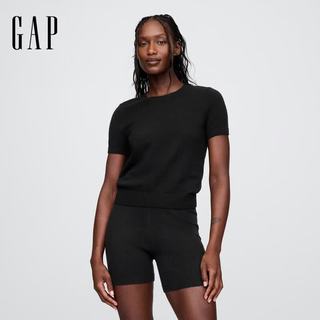 Gap 744771 罗纹圆领宽松短袖针织衫