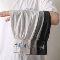 易思迪 大码男士冰袖防晒护臂套袖户外开车宽松手袖 深灰1双装