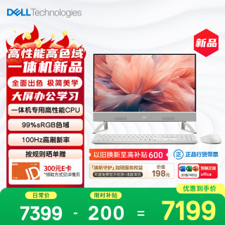 戴尔 新款 高端一体机台式电脑(13代i5 16G 512G)美学白 23.8护眼大屏 商用办公影音 学习机