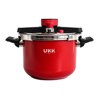 ukk 高压锅 304不锈钢 单手开合 波尔多红 4.5L 22cm