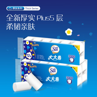 太阳 卷纸箱装家用厕用 5层 250g/卷*12卷 超大卷