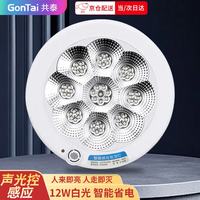 共泰 led声光控吸顶灯 12W 直径30cm 楼梯走廊楼道灯过道车库灯GT-S-BXD12
