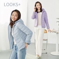 千仞岗 可拆连帽轻薄修身 海军蓝 M 女士羽绒服