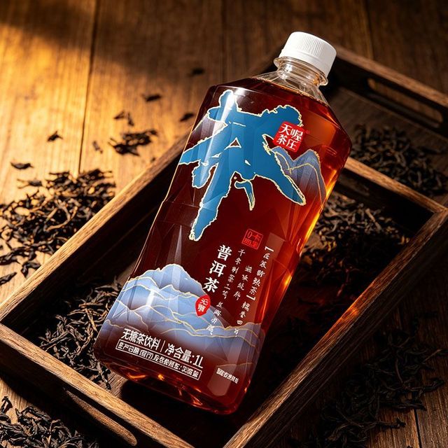 天喔茶庄 三人团6月新鲜日期1L*12瓶装普洱茶饮料解腻健康茶饮