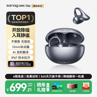 塞那 主动降噪 耳夹式蓝牙耳机 有线充电 星岩黑 Type-C