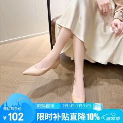 BAGGARLY 法式仙女浅口低跟软底玛丽珍鞋 奶茶色哑光