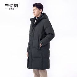 千仞岗 反季清库存~长款立领连帽650+蓬90鸭绒羽绒服 三色可选