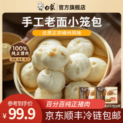 白象 早餐大包子鲜肉、奥尔良、酱肉800g10个装生鲜速食速冻面点半成品 手工老面猪肉小笼包200g*10