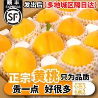 捌零鲜生物语 顺丰)山东蒙阴黄桃水蜜桃子 黄油桃 端午节当季应季水果礼盒 (80%人的选择)净4.5斤精选装