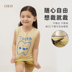 爬爬 小奶皮印花无袖上衣