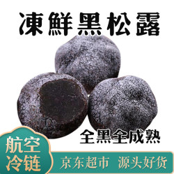 高原云品 全黑全成熟冻鲜黑松露3-4cm净重250g 14-22个煲汤食材 源头直发