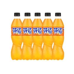 可口可乐 无糖芬达橙味汽水500ml*5瓶果味碳酸饮料聚餐饮品包邮