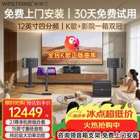 威斯汀 家庭ktv音响套装 唱歌全套设备家用影院客厅卡拉ok包房天籁12吋四分频+15吋炮