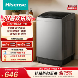 海信 全自动波轮洗衣机10KG大容量家用租房 一级能效除螨洗WT100N1Q