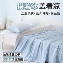 南极人 a类母婴级夏季夏凉被 双拼蓝灰 150*200单人夏被