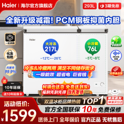 海尔 双温冰柜家用小冰柜小型冷柜商用大容量冷藏冷冻两用冷