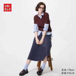 优衣库 女装棉混纺伞裙 485797