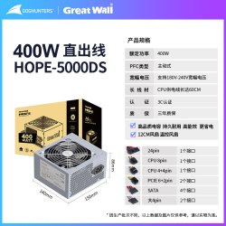 GOGHUNTERS 长城电源HOPE6000DS5000DS额定500W600W700W400W台式主机电脑电源
