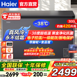 海尔 风冷无霜冷柜家用商用冰柜全冷冻柜 300L
