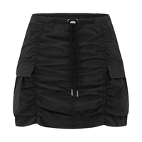MOUSSY 抽褶短款包臀半身裙