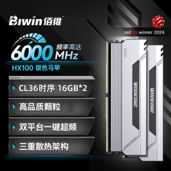 华硕 佰维DW100 DDR5 RGB内存条16G*2/24G*2套装6000频率c28时序HX100