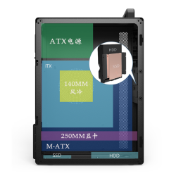 硕一 V200办公台式机电脑主机箱M-ATX中小板桌面迷你小机箱ATX电源