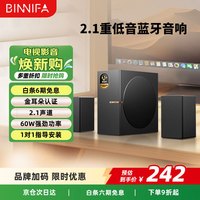 BINNIFA 音响 蓝牙音箱 全木质发声 低音炮 家庭影院迷你音响无线2.1声道电脑音响