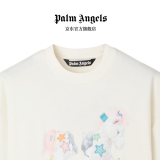Palm Angels 字母logo印花 宽松圆领 米白色 XS 男士T恤