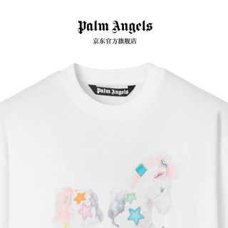 Palm Angels 字母logo印花 宽松圆领 纯棉T恤 白色 M