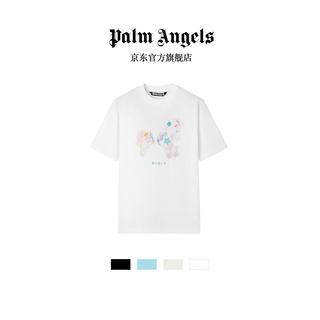 Palm Angels 字母logo印花 宽松圆领 纯棉T恤 白色 M