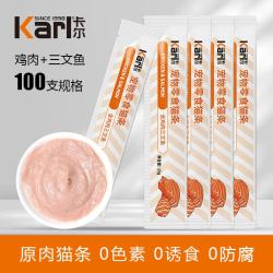 卡尔 Karl猫条猫零食100支箱装成幼猫互动通用湿粮补水拌饭15g妙鲜封包 鸡肉+三文鱼 100支