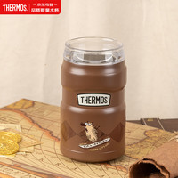 THERMOS 膳魔师 304不锈钢随行杯儿童学生成人办公杯广口可乐杯350ml 棕