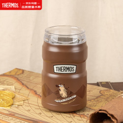 THERMOS 膳魔师 304不锈钢随行杯儿童学生成人办公杯广口可乐杯350ml 棕