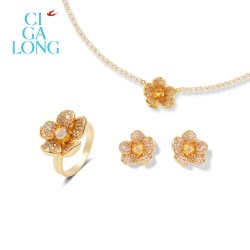 CIGALONG Ciga Long CIGALONG 小簪花黄水晶耳钉 戒指9-10 CIGALONG20228053