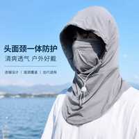 勋阳宇乐 全脸防护围脖夏季冰丝护颈脖子头套 深灰色