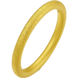 周六福 硬金三生三世足金素圈戒指 沙面 14号 0.79g